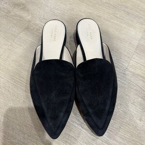 Cole Haan Black Mules Sleek Velvet Design